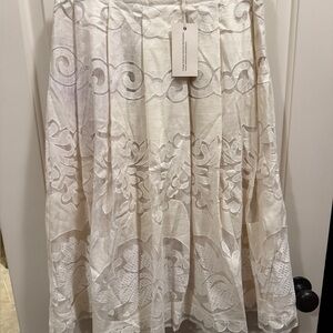 Elegant cream Lace A-Line Skirt